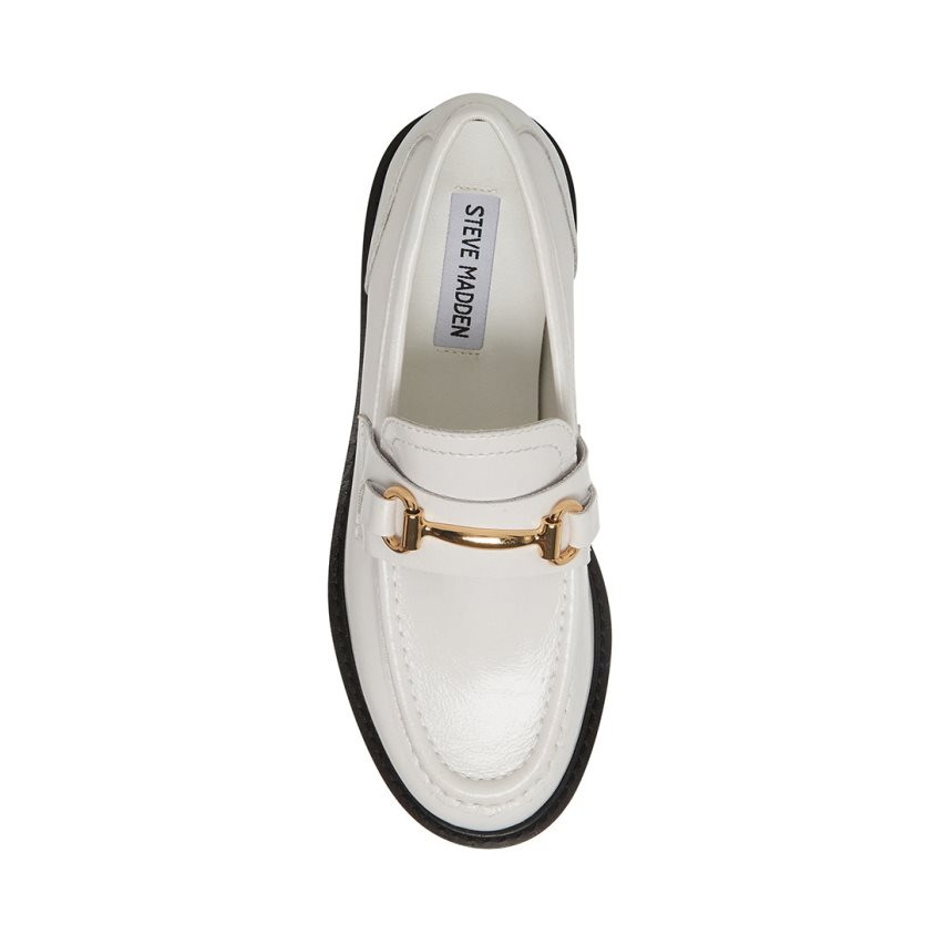 Loafers Steve Madden Mistor Cuero Mujer Blancas | ES QK3SE6